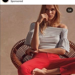 Off the shoulder stripped top